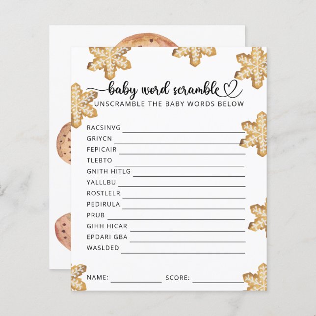 Papier Petit cookie - Bébé Bébé (Devant / Derrière)