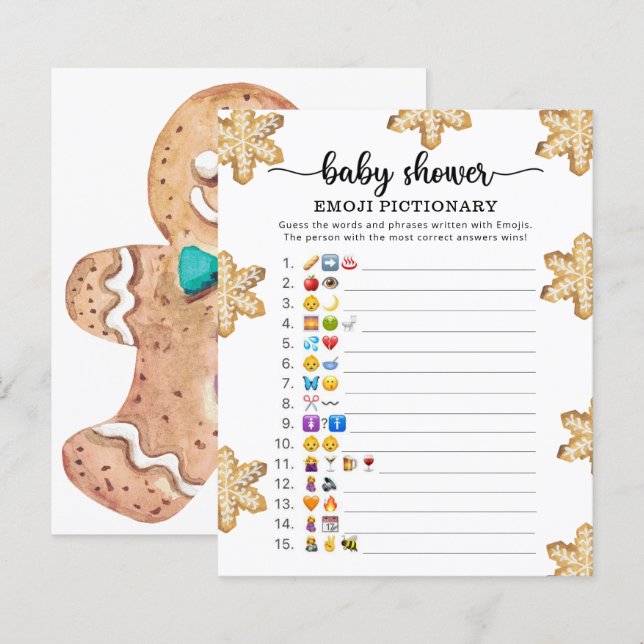 Papier Petit cookie - Jeu de pictionary Emoji (Devant / Derrière)