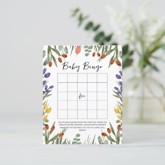 Papier Petit Fleur sauvage En Chemin Bingo Bébé Automne (Debout devant)