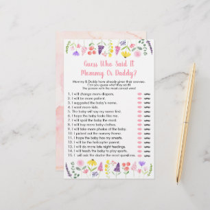 Papier Petit Fleur sauvage Qui A Dit Qu'Il Douche Jeu