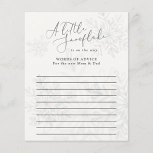 Papier petit flocon d'hiver baby shower conseils mots
