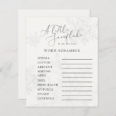 Papier petit flocon d'hiver baby shower mot scramble (Devant / Derrière)