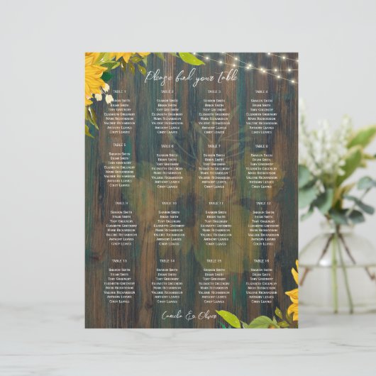 Papier PETIT GRAPHIQUE DE SIÈGE EN Bois Rustique 16 Table (Debout devant)