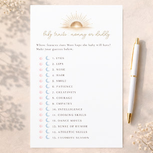Papier Petit jeu de Baby Shower Little Sunshine Traits de