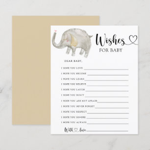 Papier Petit jeu de fête éléphant souhaits pour bébé