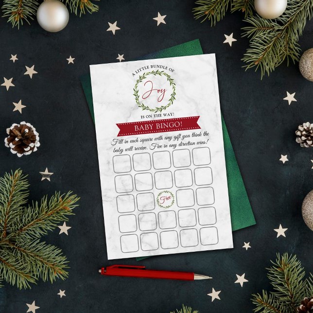 Papier Petit Pack De Joie Baby shower De Noël Bingo (Créateur téléchargé)
