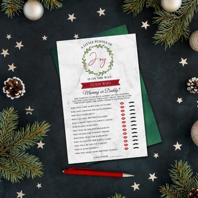 Papier Petit Pack De Joie Baby shower De Noël Jeu (Créateur téléchargé)