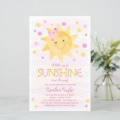 Papier Petit rayon de soleil Baby shower d'aquarelle (Debout devant)