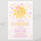 Papier Petit rayon de soleil Baby shower d'aquarelle (Devant)
