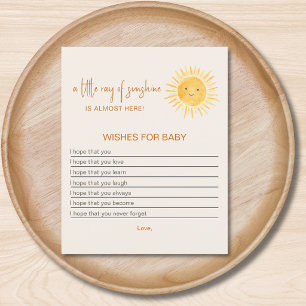 Papier Petit Rayon De Soleil Vœux Pour Jeu De Baby Shower