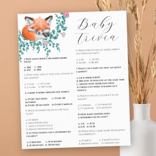 Papier Petit renard - Bébé Quiz Jeu de Baby Shower