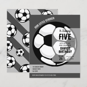 Papier Petit Striker budget de football Anniversaire Invi