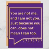 Papier Petite affiche avec poème de réflexion 'Tu n'es pa (Devant / Derrière)