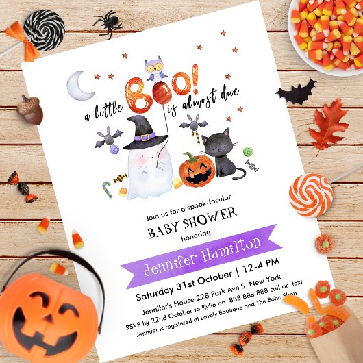 Papier Petite Boo Halloween Baby shower Budget Invitation