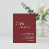 Papier Petite Bourgogne Moderne Mariage Budget Invitation (Debout devant)