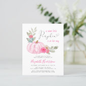 Papier Petite Citrouille Aquarelle bébé fille douche Invi (Debout devant)