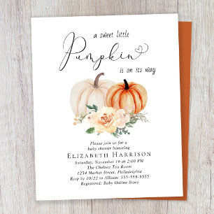 Papier Petite Citrouille Floral Baby shower Invitation