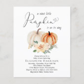 Papier Petite Citrouille Floral Baby shower Invitation (Devant)