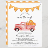 Papier Petite Citrouille Rustic Automne Baby shower Invit (Devant / Derrière)