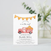 Papier Petite Citrouille Rustic Automne Baby shower Invit (Debout devant)