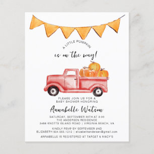 Papier Petite Citrouille Rustic Automne Baby shower Invit