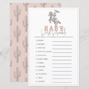 Papier Petite Cowgirl Rose Western Mélange de Mots pour B