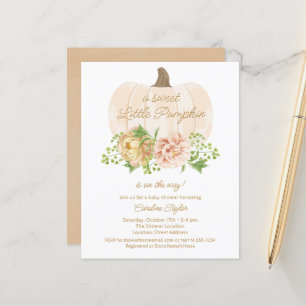 Papier Petite Crème Citrouille Florale Baby shower Invita