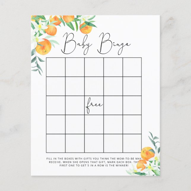 Papier Petite cutie Baby shower jeu de bingo (Devant)