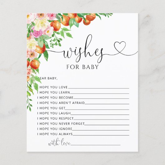 Papier Petite Cutie baby shower souhaits pour bébé (Devant)