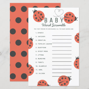 Papier Petite dame punaise rouge Bébé Mélange de mots