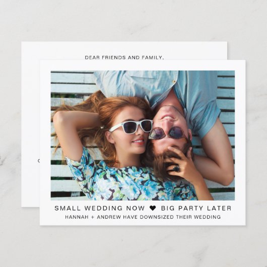 Papier Petite fête de mariage plus tard Photo (Devant / Derrière)