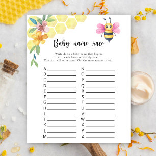 Papier Petite Fille Abeille - Jeu de course de noms de bé