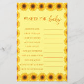 Papier Petite Fleur de tournesol Fille premier anniversai (Devant)