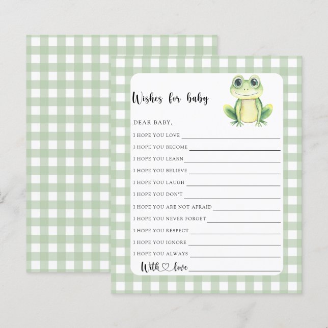 Papier Petite Grenouille bébé souhaits de douche pour béb (Devant / Derrière)
