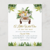Papier petite invitation au baby shower jungle sauvage (Devant)