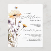 Papier Petite invitation baby shower budget fleur sauvage (Devant)