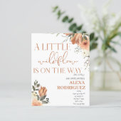 Papier Petite invitation pour Baby shower Floral Boho Lit (Debout devant)