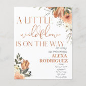Papier Petite invitation pour Baby shower Floral Boho Lit (Devant)