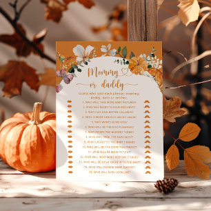 Papier Petite maman Citrouille ou papa jeu de baby shower