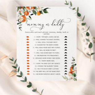 Papier Petite maman mignonne ou papa jeu de baby shower