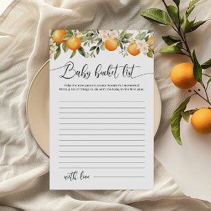 Papier Petite mignonne Citrus thème bébé liste des seaux