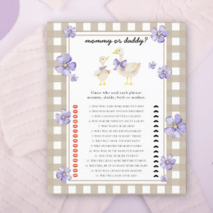 Papier Petite oie - maman ou papa jeu de baby shower