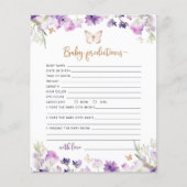 Papier Petite papillon pourpre or bébé prédictions bébé p (Devant)