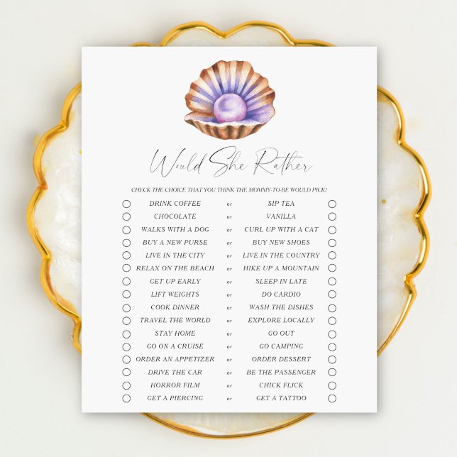 Papier Petite perle baby shower voudrait-elle Plaire jeu (Créateur téléchargé)