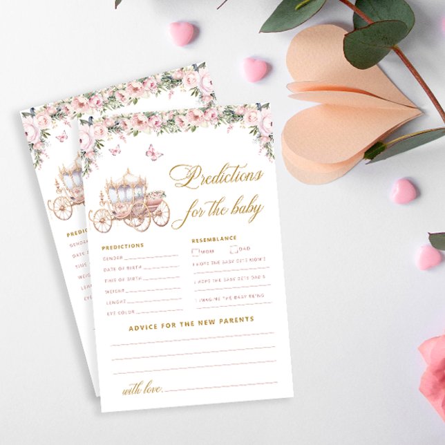 Papier Petite princesse Baby shower Prédictions et consei (Créateur téléchargé)