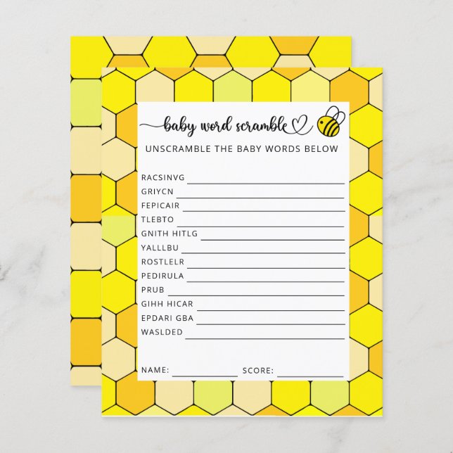 Papier Petite ruée de bébé abeille (Devant / Derrière)