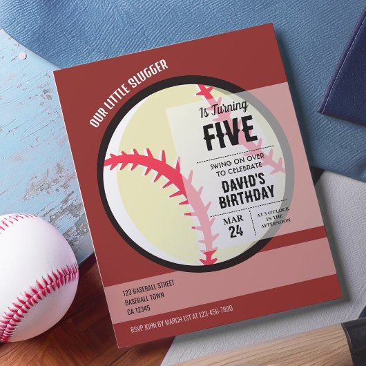 Papier Petite Slugger Baseball Budget Anniversaire Invita