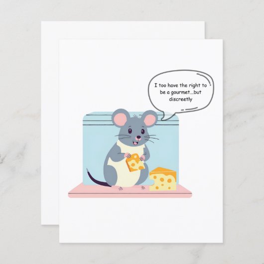 Papier petite souris gourmande , greedy little mouse (Devant / Derrière)