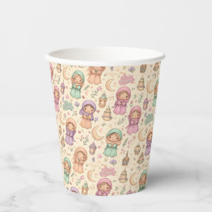 Papier Petites Filles Eid Mubarak Colorés Gobelets en Pap