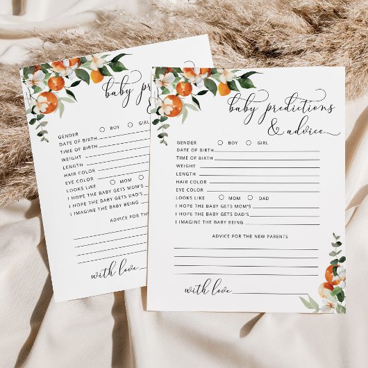 Papier Petites prédictions et conseils pour bébé mignon